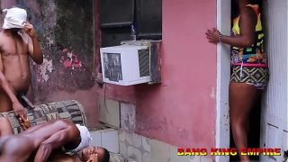 horny guys sharing thier paid neighbour slut in front of her house